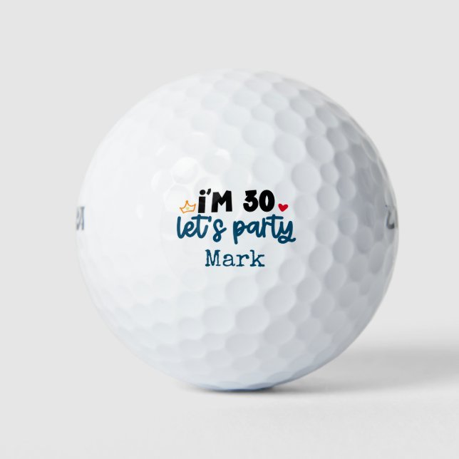Balles De Golf Golf Joyeux 30e anniversaire pour golfeur (Devant)