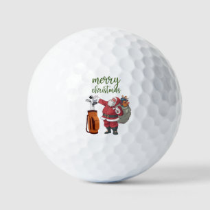 Balles De Golf Golf Joyeux Noël avec Père Noël jouant au golf