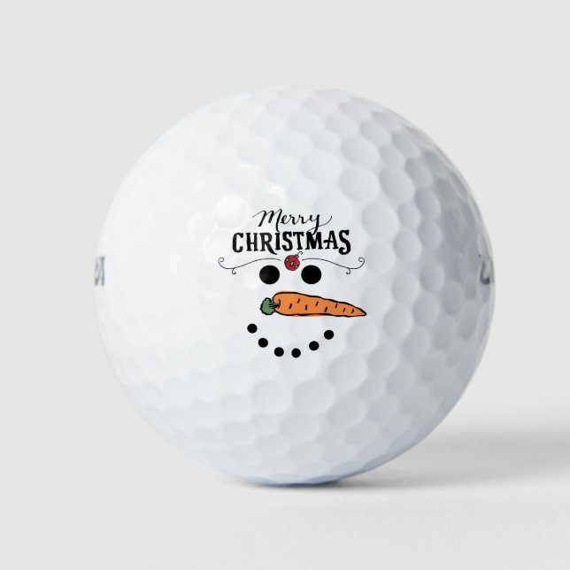 Balles De Golf Golf Joyeux Noël avec Snowman Funny (Devant)
