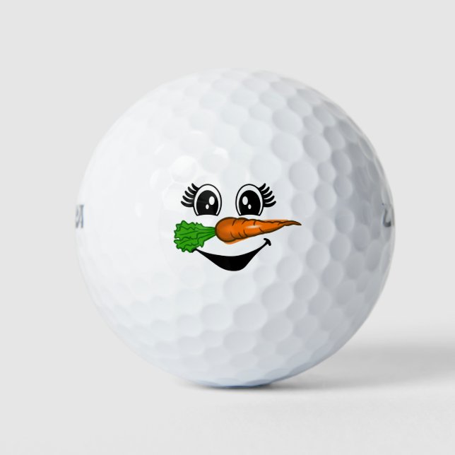 Balles De Golf Golf Joyeux Noël avec Snowman Funny (Devant)
