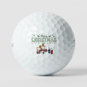 Balles De Golf Golf Joyeux Noël avec voiturette de golf et bière 