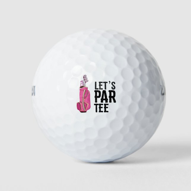 Balles De Golf Golf Let's Par tee avec sac de golf rose pour femm (Devant)