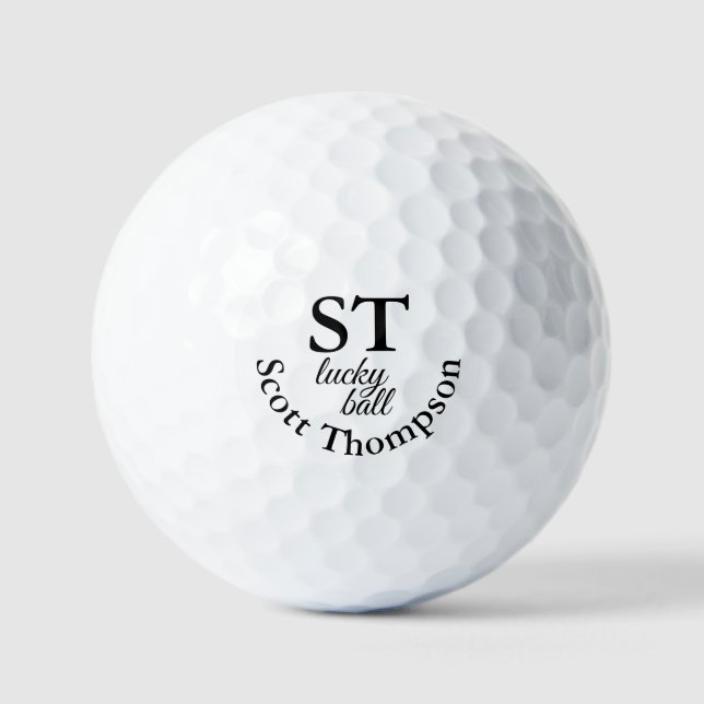 Balles De Golf Golf Lucky Ball avec son nom en noir (Recto)