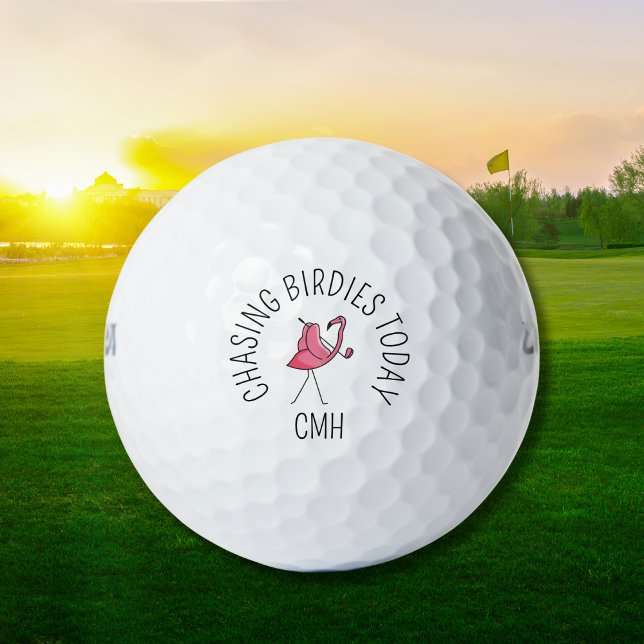 Balles De Golf Golf Moderne Monogramme Chasser les Oiselets Flama (Personalized for your next round.)