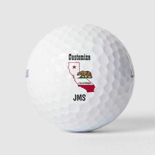 Balles De Golf Golf Monogramme Californie - Drapeau (Devant)