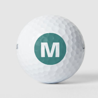 Balles De Golf Golf Monogramme personnalisé Turquoise initial et