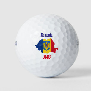 Balles De Golf Golf Monogramme Roumanie Carte Drapeau