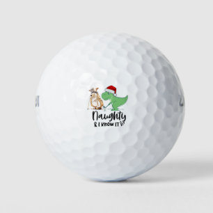 Balles De Golf Golf Noël Père Noël Dinosaur Naughty Funny