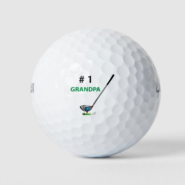 Balles De Golf Golf - Numéro Un Grand-Père Cadeau (Devant)
