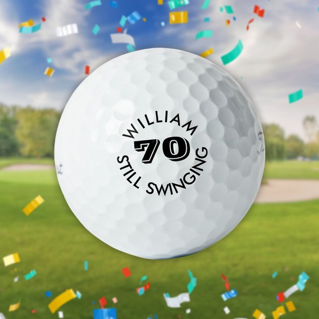 Balles De Golf Golf personnalisé pour anniversaire Toujours en tr (Personalized Birthday Golfer Still Swinging Golf Balls)
