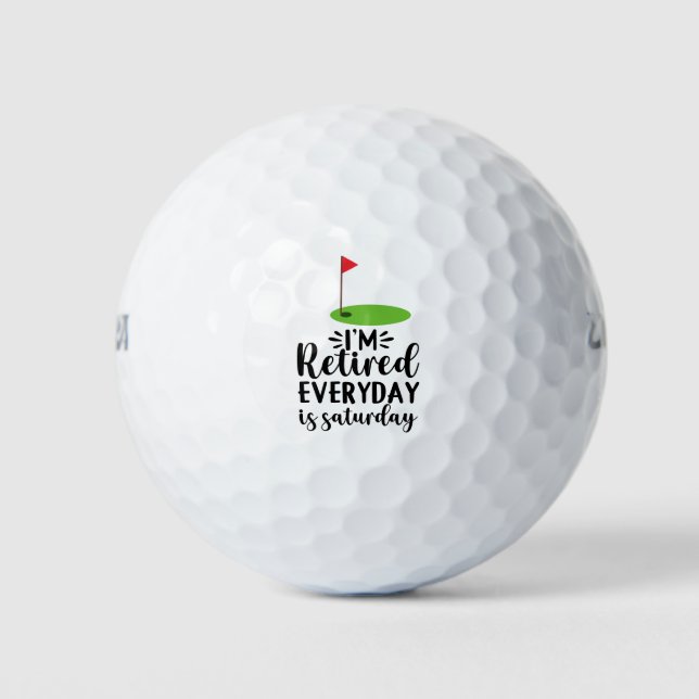 Balles De Golf Golf Retraite avec drapeau de golf drôle dire (Devant)