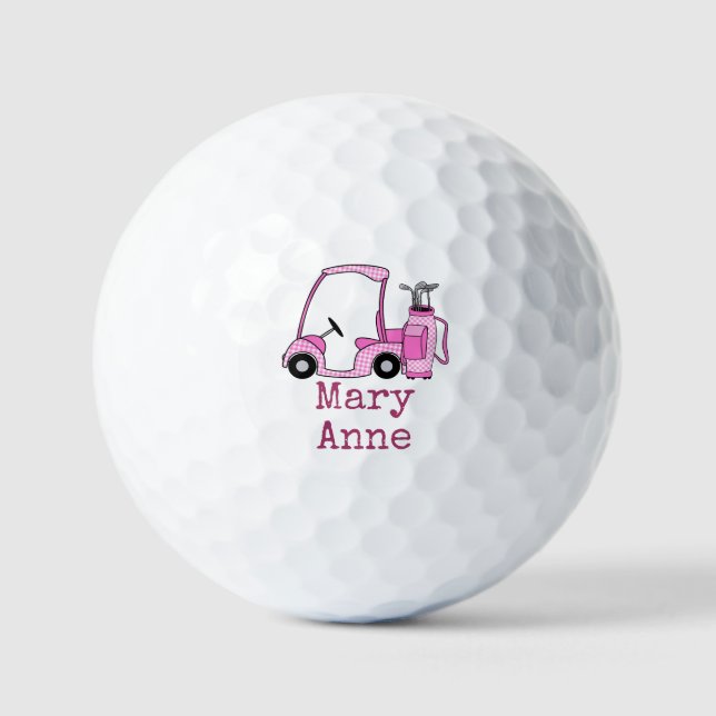 Balles De Golf Golf Rose thème pour femme golfeuse (Recto)