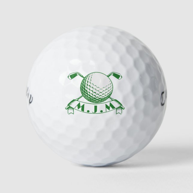 Balles De Golf Golf Royal Crest personnalisé, Monogramme personna (Devant)