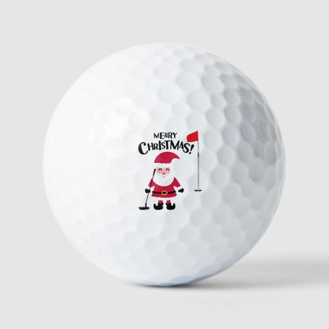 Balles De Golf Golf Santa Claus golfer Joyeux Noël (Recto)