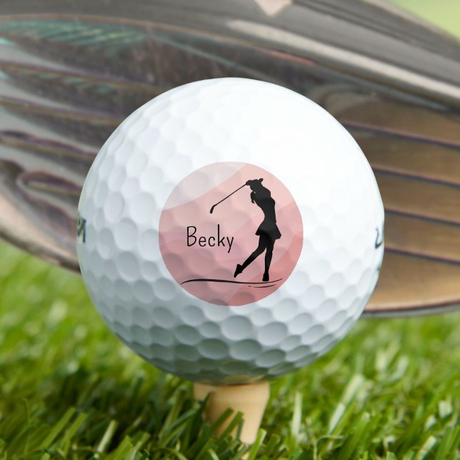 Balles De Golf Golf Silhouette, Female, Name, On Red (Créateur téléchargé)