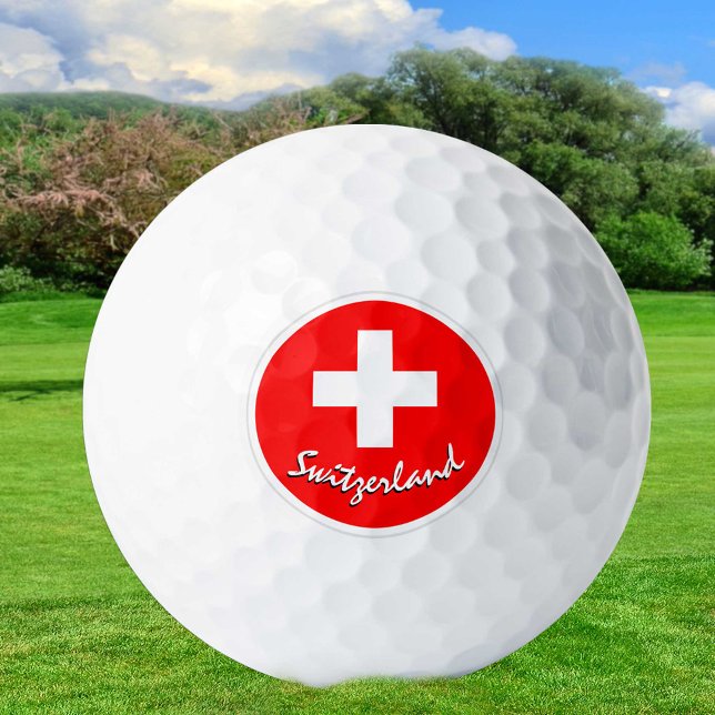 Balles De Golf Golf Suisse & Swiss Flag / Golf Ball (Créateur téléchargé)