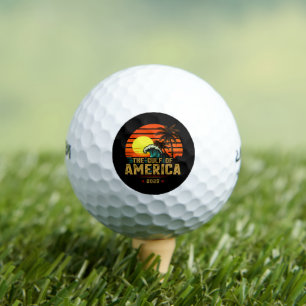 Balles De Golf Golfe des USA Amérique Est 2025 Retro Vintage