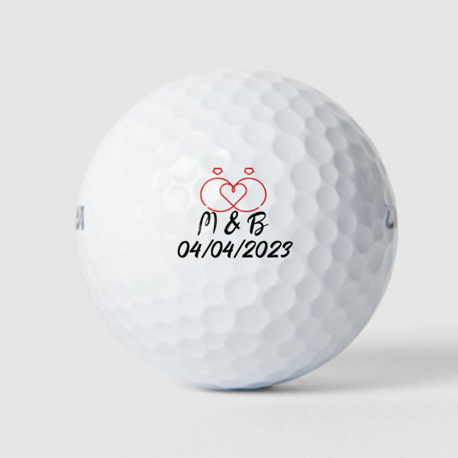 Balles De Golf Golfer Bride et Groom Mariage Golf Ball (Devant)