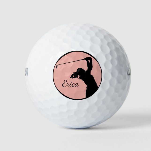 Balles De Golf Golfer Girl Golfing Boules de golf personnalisées (Devant)