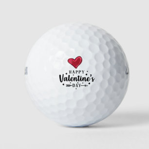 Balles De Golf Golfer Heureuse Sainte-Valentin avec amour coeur r