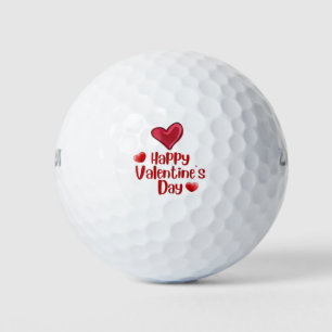 Balles De Golf Golfer Heureuse Sainte-Valentin avec amour coeur r