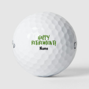 Balles De Golf Golfer heureux retraite avec nom