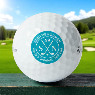 Balles De Golf Golfer 'Le plus grand papa de golf du monde' Azure