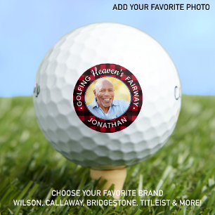 Balles De Golf Golfer Memorial Red Plaid Photo personnalisée