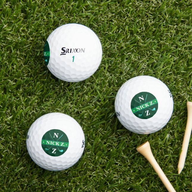 Balles De Golf Golfer Personnalisé 2 initiales Grass Green (Herbe in situ)