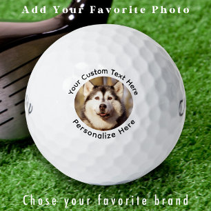 Balles De Golf Golfer Photo personnalisée Texte personnalisé simp