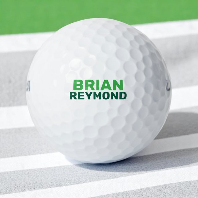 Balles De Golf Golfer Simple Green Bold Nom (Créateur téléchargé)