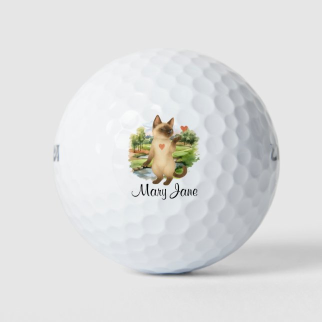 Balles De Golf Golfer themed for Bachelorette Bride Cat Lovers (Devant)