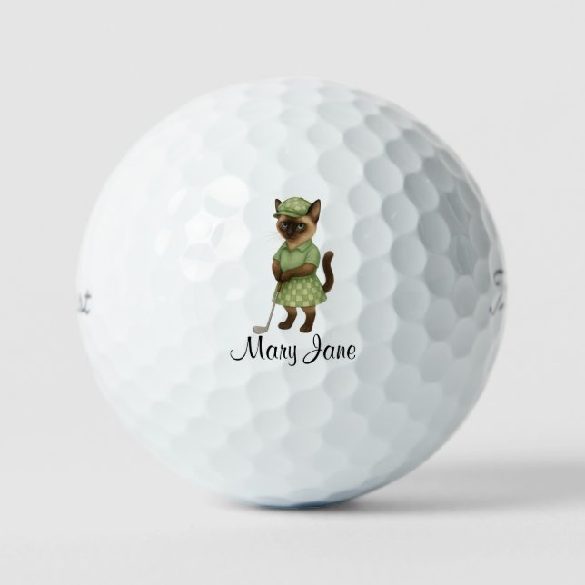 Balles De Golf Golfer themed Woman Bachelorette Bride Cat Lovers (Recto)
