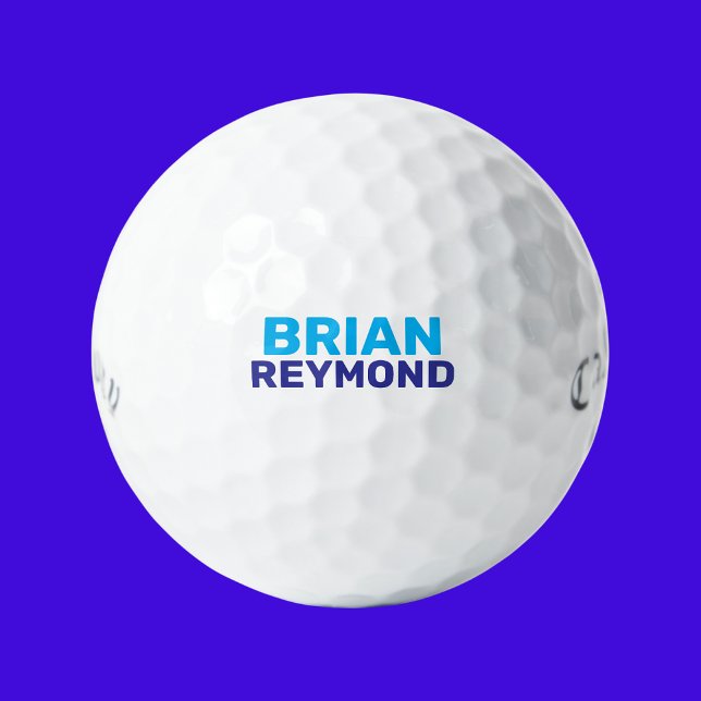 Balles De Golf Golfers Simple Blue Bold Nom (Créateur téléchargé)