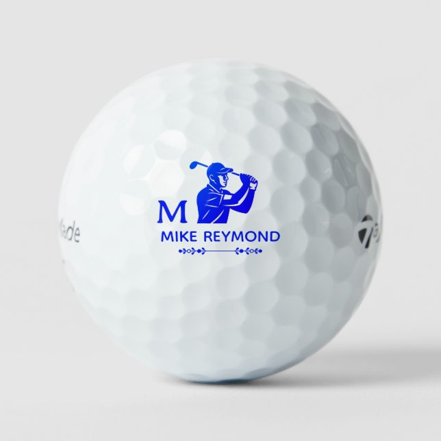 Balles De Golf Golfeur bleu brillant (Recto)