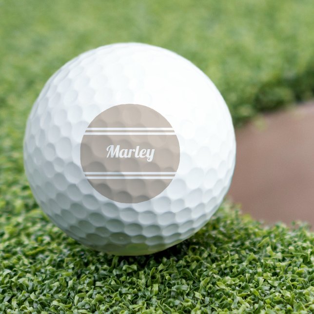 Balles De Golf Golfeur de nom Monogramme Tan Classique (Custom Golfer Sports Classic Monogram Tan Brown Golf Balls)
