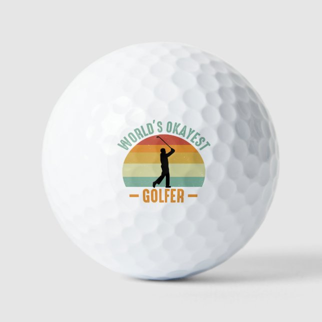 Balles De Golf Golfeur le plus Okayest du monde (Recto)