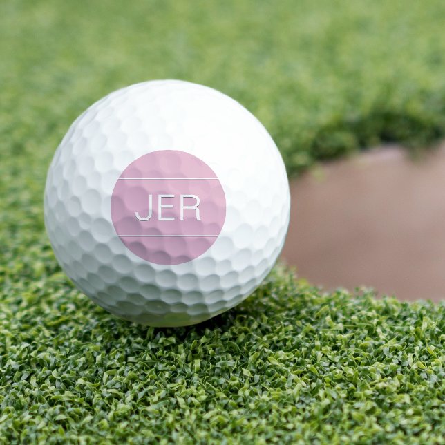 Balles De Golf Golfeur Moderne Monogramme Simple Pour Elle Rose É (Modern Golfer Simple Monogrammed Initials For Her Chic Pink Golf Balls - Custom Gift For Golfers)
