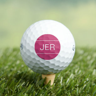 Balles De Golf Golfeur Monogramme Personnalisé Initiales Rose Cla