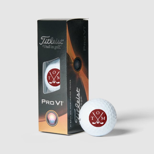 Balles De Golf Golfeur Monogramme trois lettres surnom (Conditionnement)
