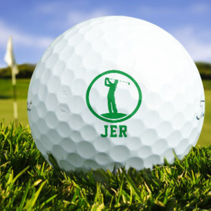 Balles De Golf Golfeur personnalisé avec monogramme sur fond vert