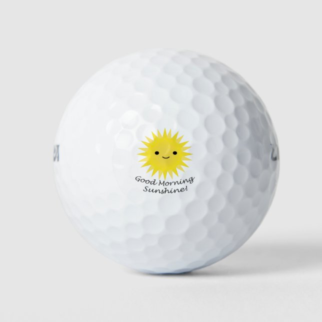 Balles De Golf Good Morning Sunshine Kawaii Sun (Devant)