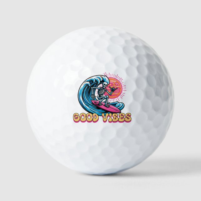 Balles De Golf Good Vibes - Surf - Vibes d'été (Recto)