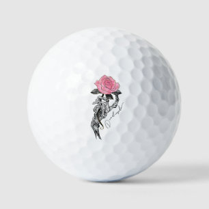 Balles De Golf Goth Squelette Main Avec Rose Rose Rose   Décès à 