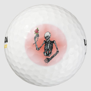 Balles De Golf Gothic Skeleton Single Red Rose