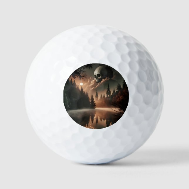 Balles De Golf Gothique Skull Golf Ball (Recto)