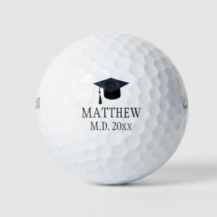 Balles De Golf Graduation Cap Golfer Graduate Name Degré Année