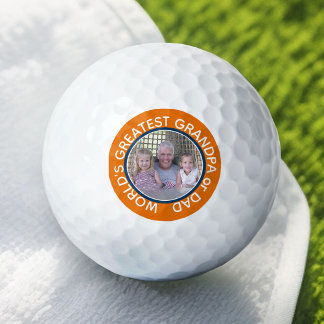 Balles De Golf Grand papa du monde Photo orange bleu