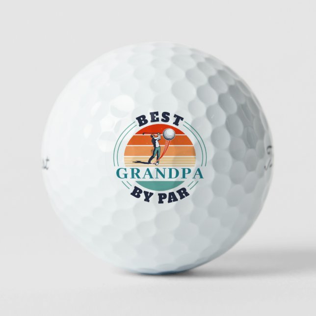 Balles De Golf Grand-parents Day Retro Custom Grand-pa (Recto)
