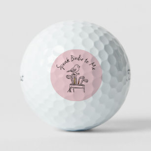 Balles De Golf Graphique rose humoristique "Parlez-moi en oiseau"